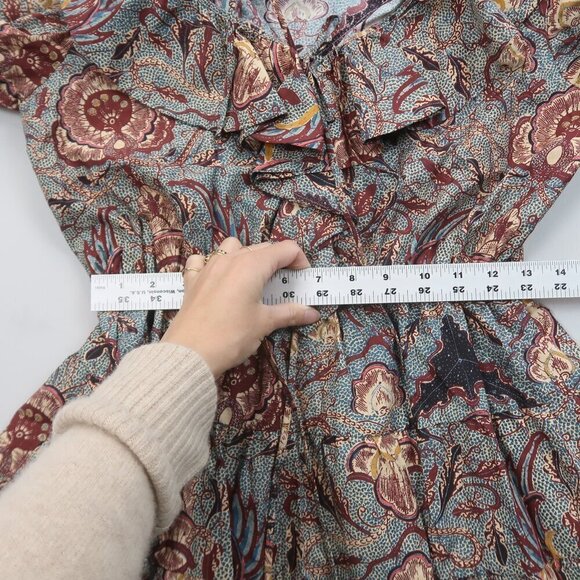 Ulla Johnson Caris Long Sleeve A Line Mini Dress in Ether Blue 4 - Picture 8 of 10